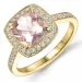 Morganite timanttisormus 14 karaatin kultaa 2,2 ct 0,38 ct