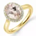 Elegantti morganite timanttisormus 14 karaatin kultaa 1.82 ct 0,12 ct