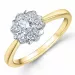 kukka timantti sormus 14 karaatin kulta ja valkokultaa 0,20 ct 0,20 ct