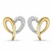 sydän timantti nappikorvakorut 14 karaatin kultaa ja valkokul kanssa timantti 