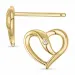 sydän briljantti korvarenkaat 14 karaatin kultaa kanssa timantti 