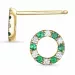 pyöreitä smaragdi nappikorvakorut 14 karaatin kultaa kanssa smaragdi ja timantti 