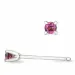 2 x 0,05 ct pinkki turmaliini solitaire-nappikorvakorut 14 karaatin valkokultaa kanssa turmaliini