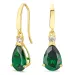 pudota muotoisia korvarenkaat 14 karaatin kultaa kanssa smaragdi ja zirkoni - Gold Collection
