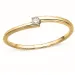 lab grown timantti solitaire-sormus kullattua hopeaa
