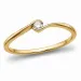 lab grown timantti solitaire-sormus kullattua hopeaa