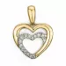 Sydän timanttiriipus 14 karaatti kulta ja valkokultaa 0,08 ct