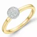 pyöreä timantti kulta sormus 14 karaatin kulta ja valkokultaa 0,11 ct