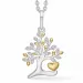 Støvring Design elämänpuu kaulaketju, jossa on riipus  hopea kullattua hopeaa valkoinen zirkoni
