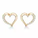 Støvring Design sydän korvarenkaat  kullattua hopeaa valkoinen zirkoni