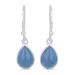 pisaranmuotoinen sininen kalsedoni korvarenkaat  hopea - Loom Stones