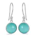pyöreitä turkiisi kalsedoni korvarenkaat  hopea - Loom Stones