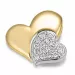 sydän timantti riipus 14 karaatti kulta ja valkokultaa 0,151 ct