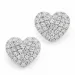 Sydän timanttikorvakorut 14 karaatin valkokultaa kanssa timanttia 