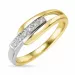 elegantti abstrakti timantti sormus 9 karaatin kulta ja valkokultaa 0,03 ct