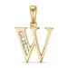 W-kirjain timantti riipus 9 karaatti kultaa 0,03 ct