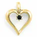 sydän safiiri riipus 9 karaatti kultaa 0,10 ct