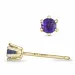 2 x 0,10 ct ametisti solitaire-nappikorvakorut 9 karaatin kultaa kanssa ametisti
