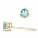 2 x 0,18 ct akvamariinia solitaire-nappikorvakorut 9 karaatin kultaa kanssa akvamariinia