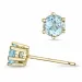 2 x 0,40 ct akvamariinia solitaire-nappikorvakorut 9 karaatin kultaa kanssa akvamariinia