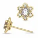 kukka Morganite briljanttikorvakorut 9 karaatin kultaa kanssa Morganite ja timantti