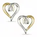 sydän timantti korvarenkaat 9 karaatin kultaa ja valkokult kanssa timantti 