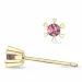 2 x 0,05 ct pinkki turmaliini solitaire-nappikorvakorut 9 karaatin kultaa kanssa turmaliini