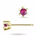 2 x 0,14 ct punaista rubiini solitaire-nappikorvakorut 9 karaatin kultaa kanssa rubiini