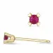 2 x 0,07 ct rubiini solitaire-nappikorvakorut 9 karaatin kultaa kanssa rubiini