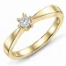 0,10 ct lab grown timantti solitaire-sormus 9 karaatin kultaa 0,10 ct