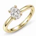 ovaali lab grown timantti solitaire-sormus 14 karaatin kultaa 1,0 ct