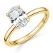 ovaali lab grown timantti solitaire-sormus 14 karaatin kultaa 1,0 ct