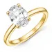 ovaali lab grown timantti solitaire-sormus 14 karaatin kultaa 2,0 ct