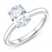 ovaali lab grown timantti solitaire-sormus 14 karaatin valkokultaa 2,0 ct