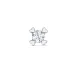 1 x 0,03 ct solitaire-nappikorvakorut 14 karaatin valkokultaa kanssa timantti 