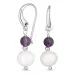 pitkät lila ametisti korvarenkaat  hopea - Loom Stones