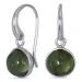 pyöreitä vihreä kristalli korvarenkaat  hopeoitu messinki - Loom Stones