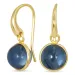 pyöreitä sininen tummansininen kristalli korvarenkaat  kullattu messinki - Loom Stones