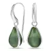 pisara vihreä kristalli korvarenkaat  hopeoitu messinki