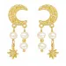 kuu helmi korvarenkaat  kullattu messinki - Eliné