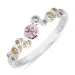 vaaleanpunainen zirkoni sormus hopea - Bubbly Twist