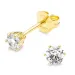 4 mm zirkoni solitaire-nappikorvakorut  kullattu hopea