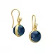 Julie Sandlau Prime sininen korvarenkaat  hopeaa, jossa 22 karaatin kultaus sininen kristalli valkoinen zirkoni