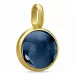 Julie Sandlau tummansininen riipus  hopeaa, jossa 22 karaatin kultaus sininen kristalli