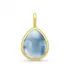Julie Sandlau sininen kristalli riipus  kullattua hopeaa sininen kristalli