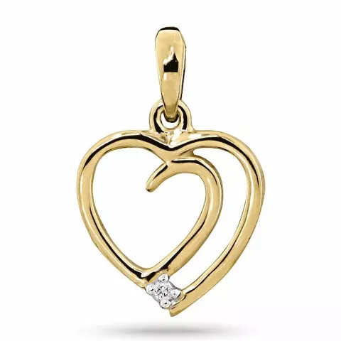 timantti sydänriipus 14 karaatti kultaa