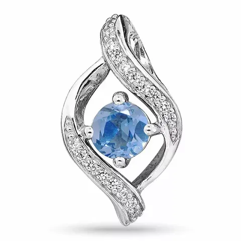 sininen zirkoni riipus  rodinoitua hopeaa