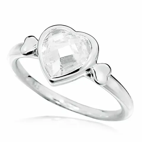 Ihastuttavia sydän zirkoni sormus hopeaa