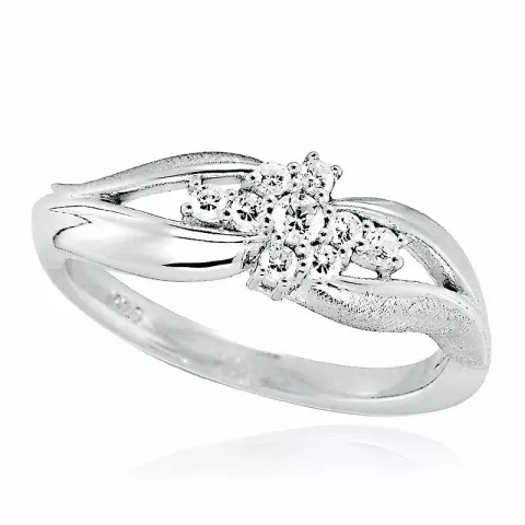 elegantti zirkoni sormus hopeaa