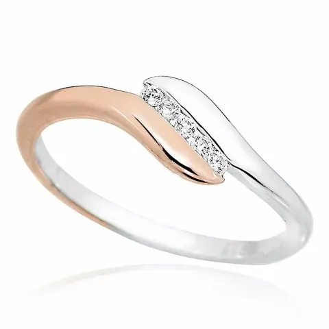 Tasapintainen valkoinen zirkoni sormus hopeaa kullattua hopeaa